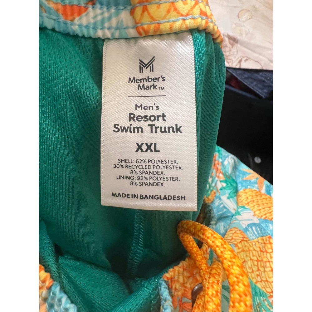 Men's Size XXL Swim Trunks Pineapple Print Drawstring‎ NWT 1of2 - Picture 3 of 8